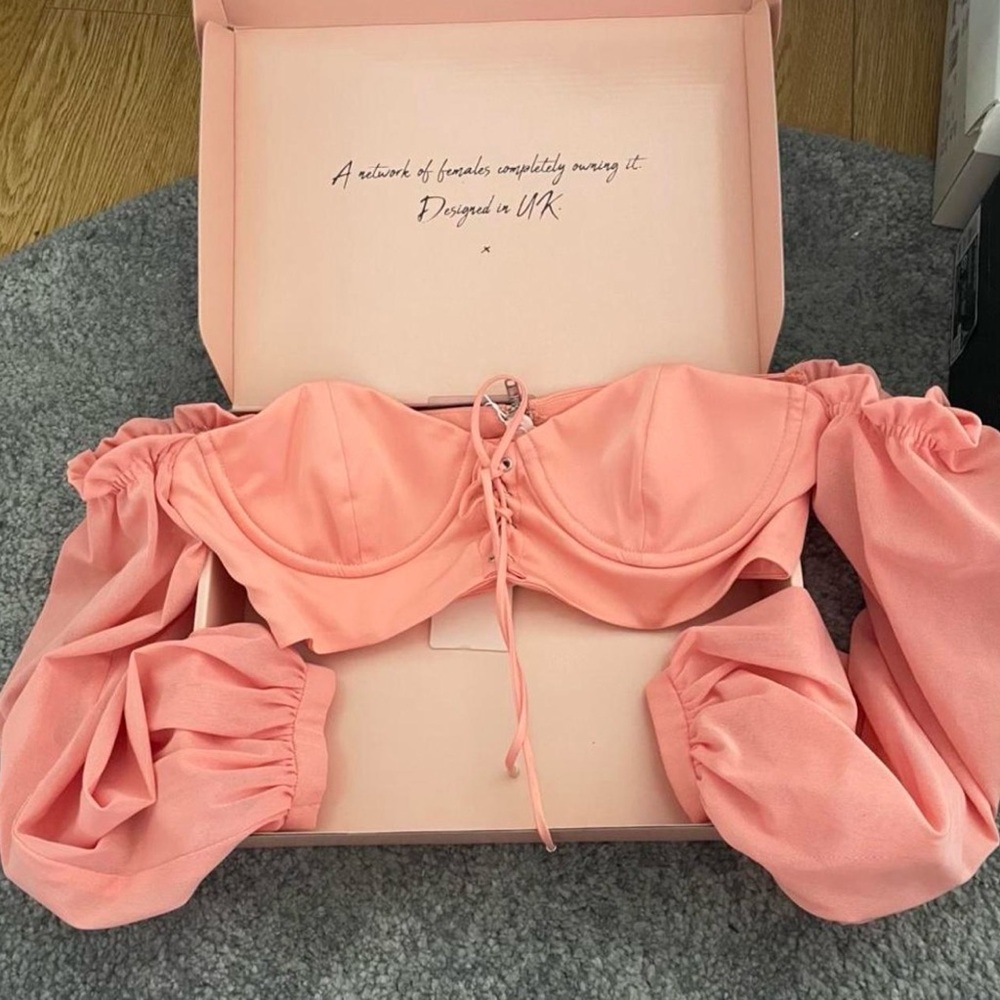Pink Off-Shoulder Crop Top